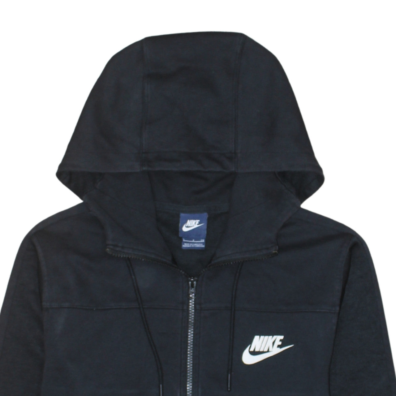 Nike Men's Black Full Zip Hoodie Small Sportswear Cotton Blend