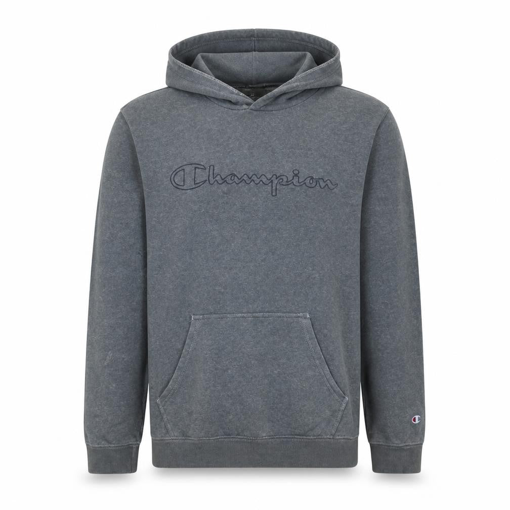 Champion Men's Grey Medium Pullover Hoodie with Logo Design