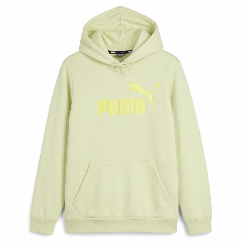 Puma Men's Yellow Pullover Hoodie M Logo Fleece Sweatshirt
