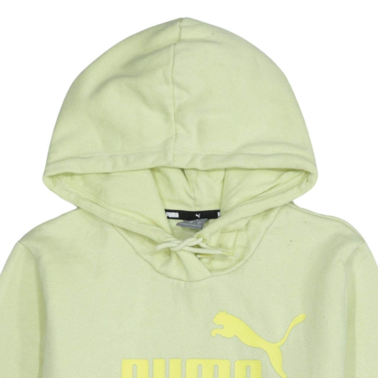 Puma Men's Yellow Pullover Hoodie M Logo Fleece Sweatshirt
