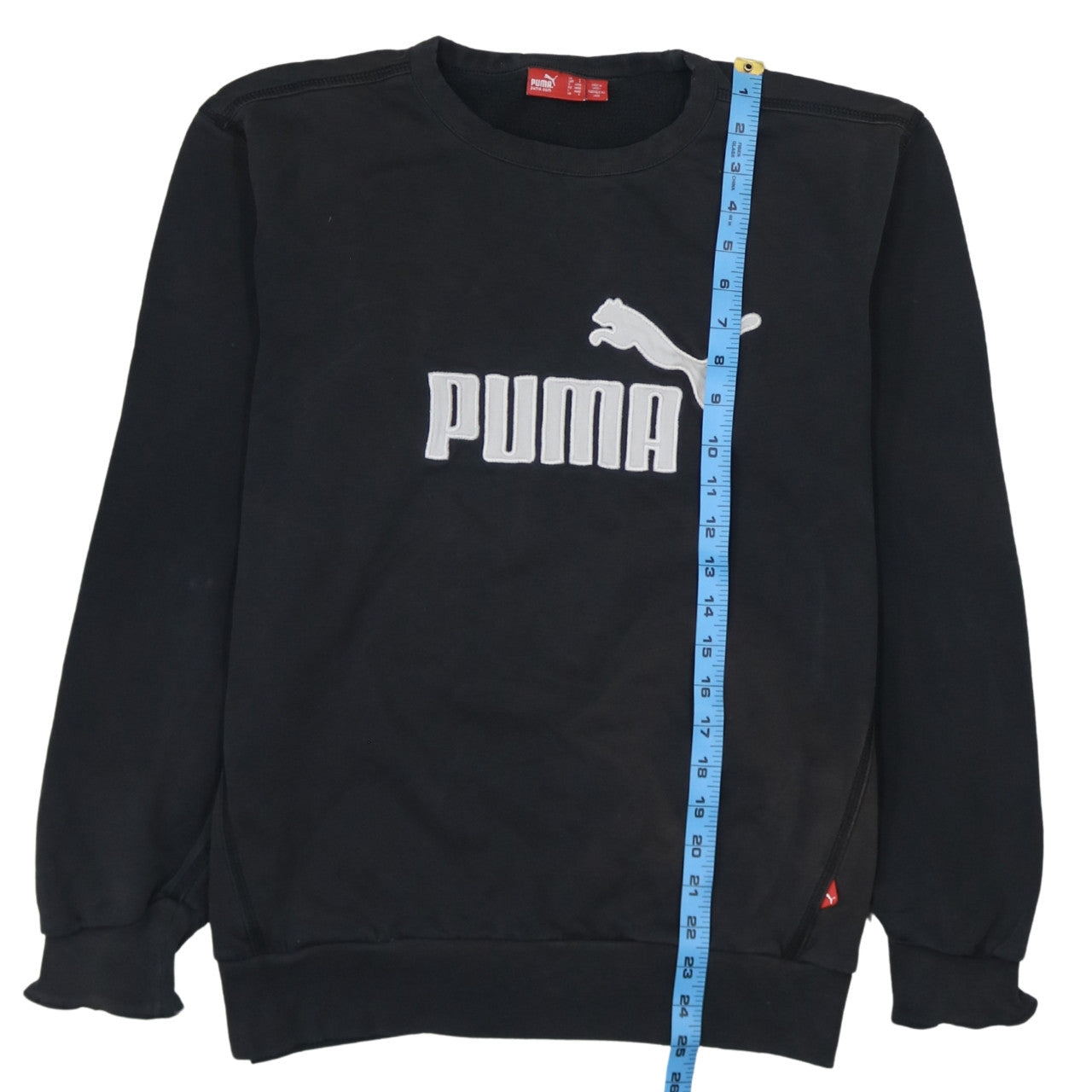 Puma Men's Black Crew Neck Logo Pullover Sweatshirt Size S