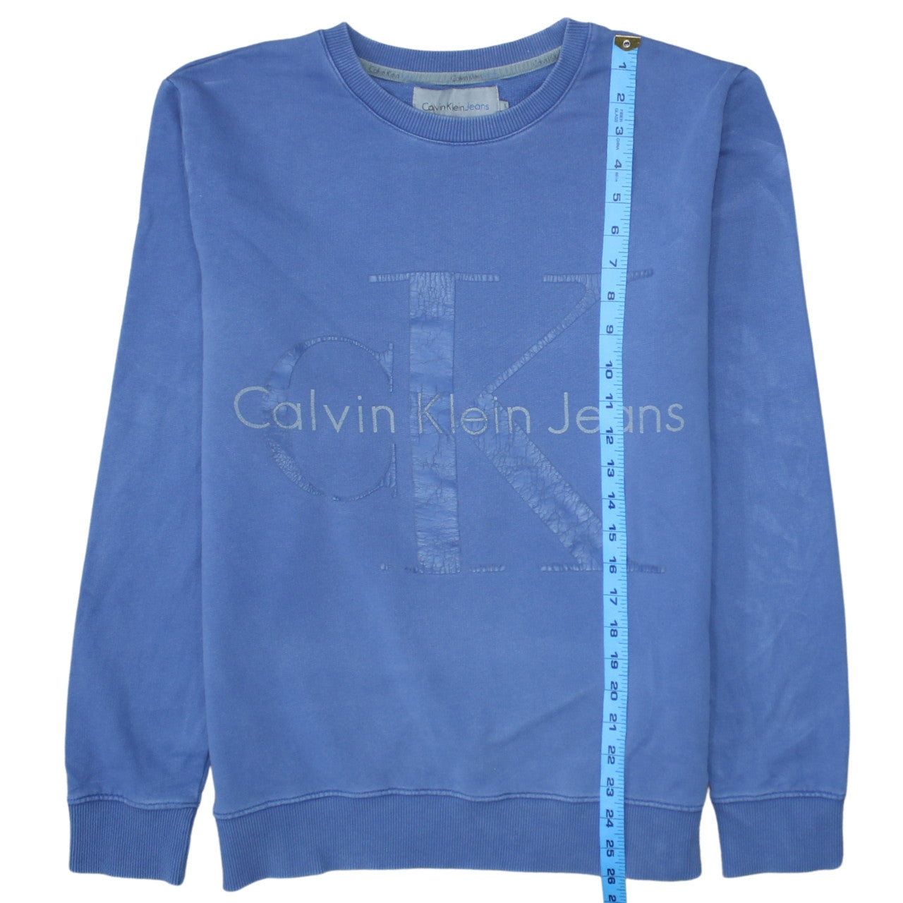 Calvin Klein Jeans Men's Blue Logo Pullover Sweatshirt L