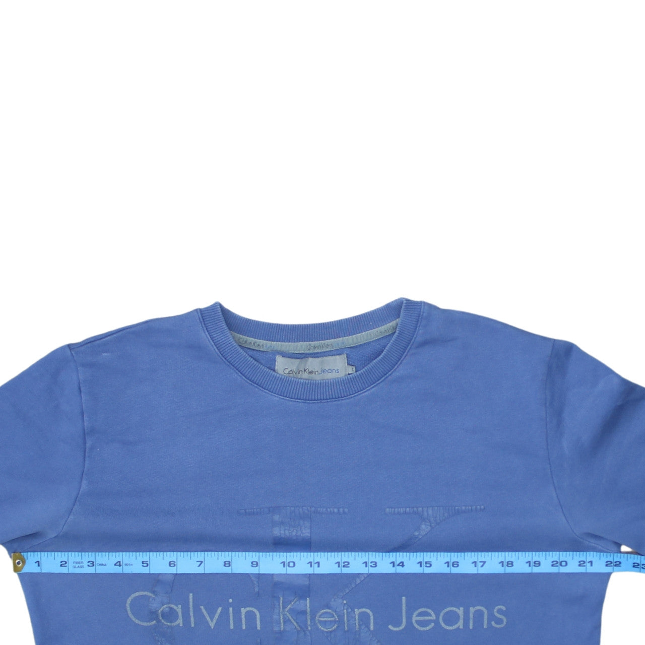 Calvin Klein Jeans Men's Blue Logo Pullover Sweatshirt L
