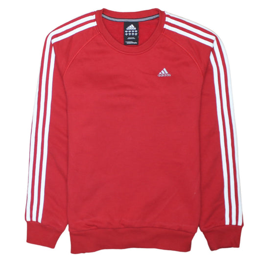 Adidas Men's Red Crew Neck Pullover Sweatshirt Size S Essentials