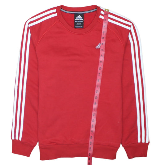 Adidas Men's Red Crew Neck Pullover Sweatshirt Size S Essentials