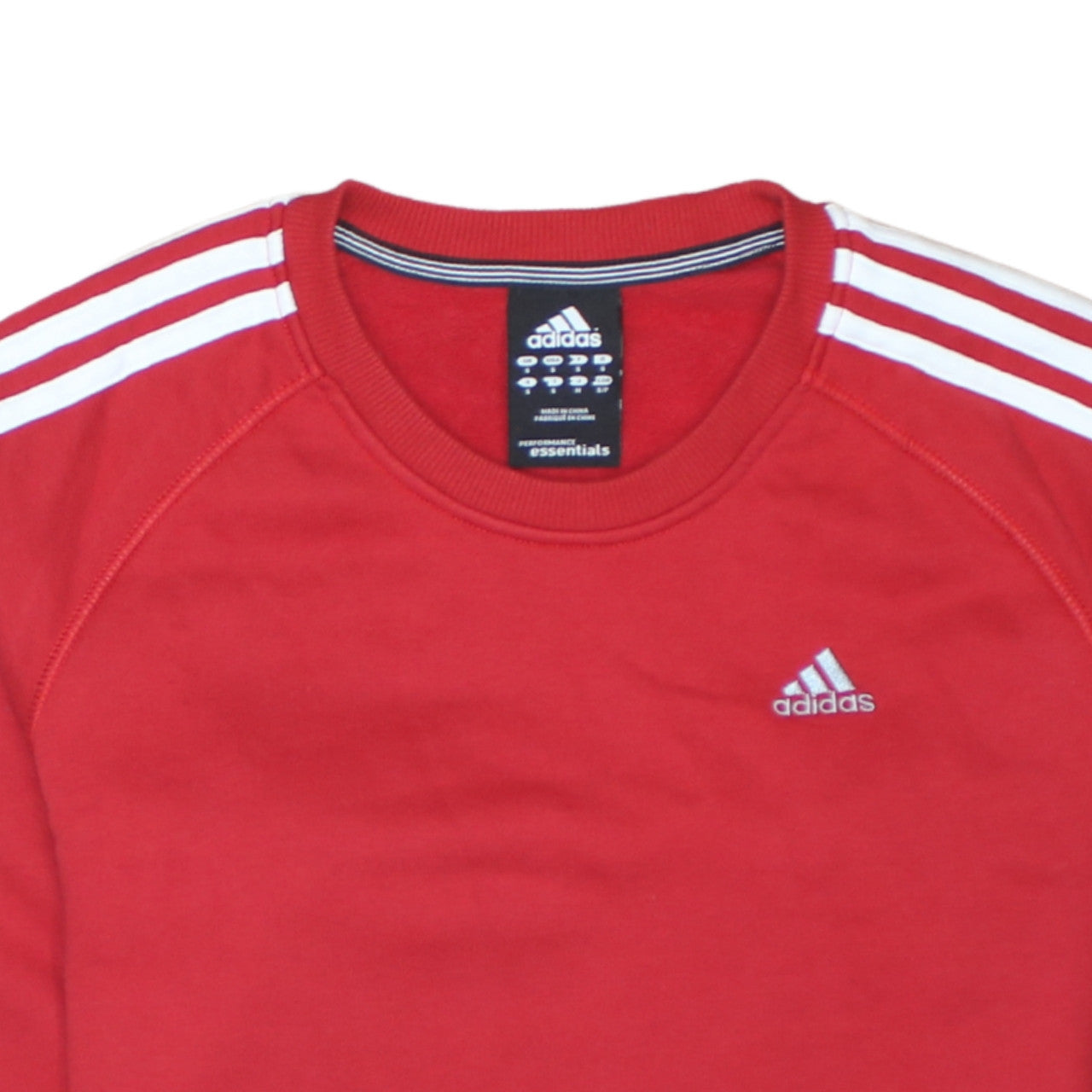 Adidas Men's Red Crew Neck Pullover Sweatshirt Size S Essentials