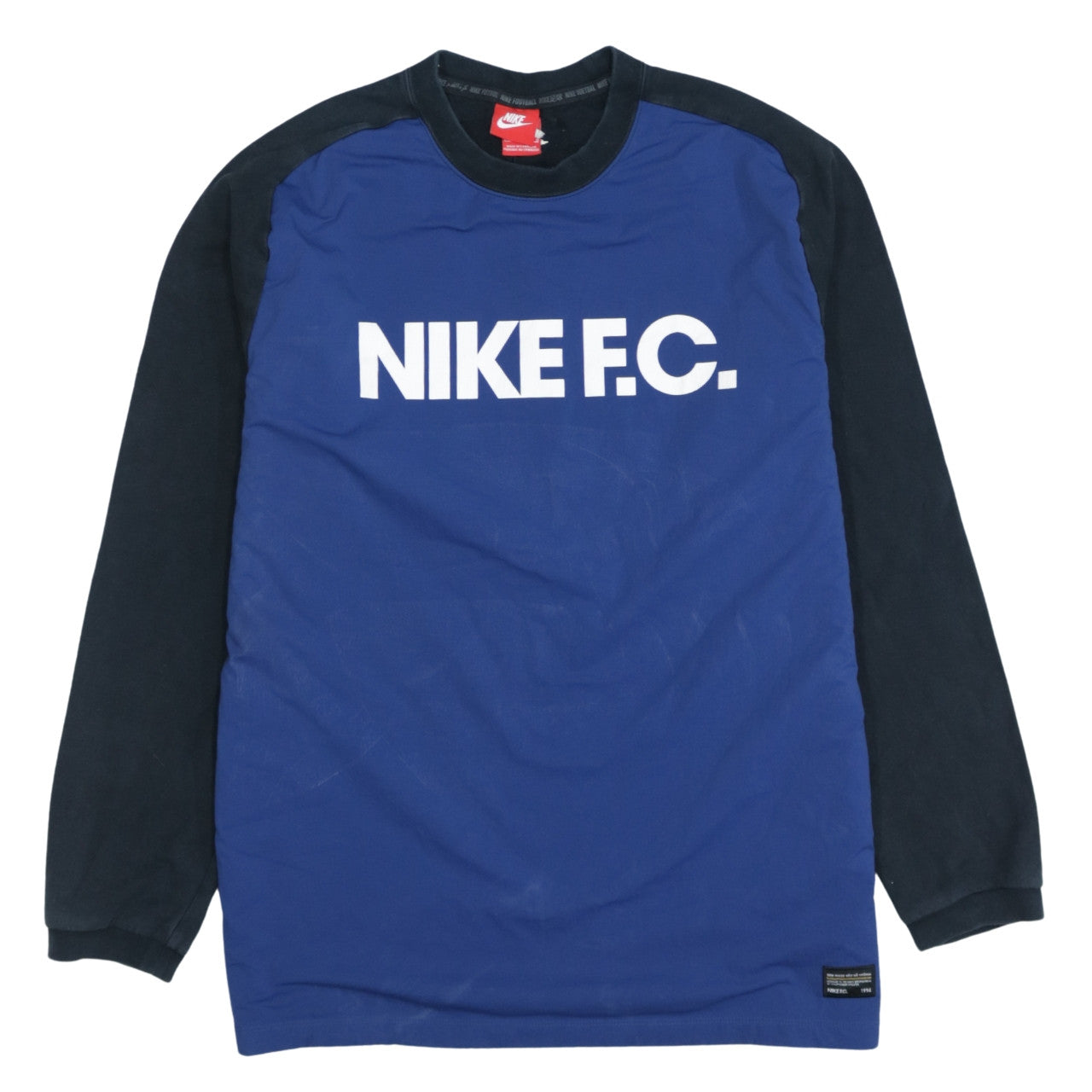 Nike F.C. Mens Blue Pullover Sweatshirt L Crew Neck Long Sleeve