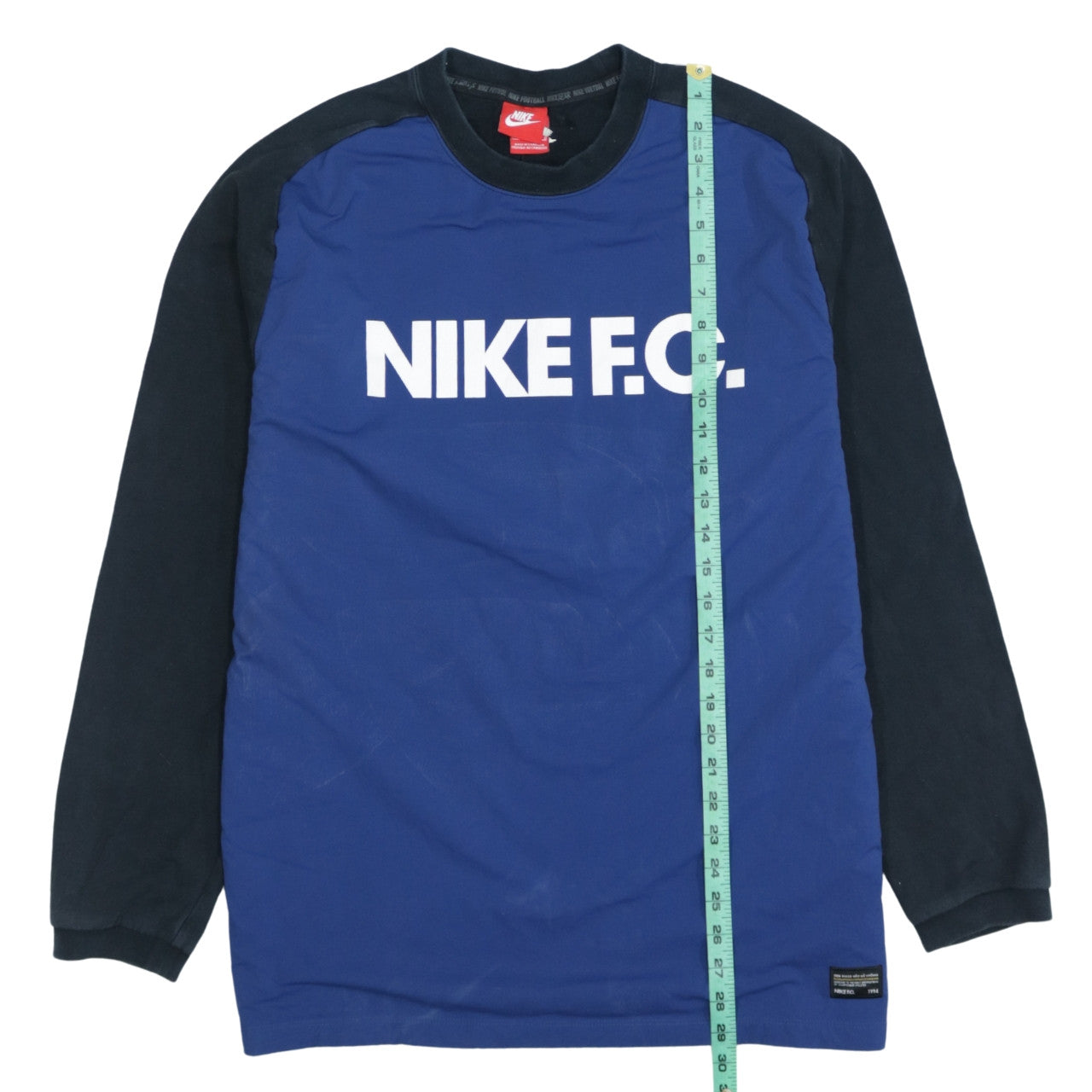 Nike F.C. Mens Blue Pullover Sweatshirt L Crew Neck Long Sleeve