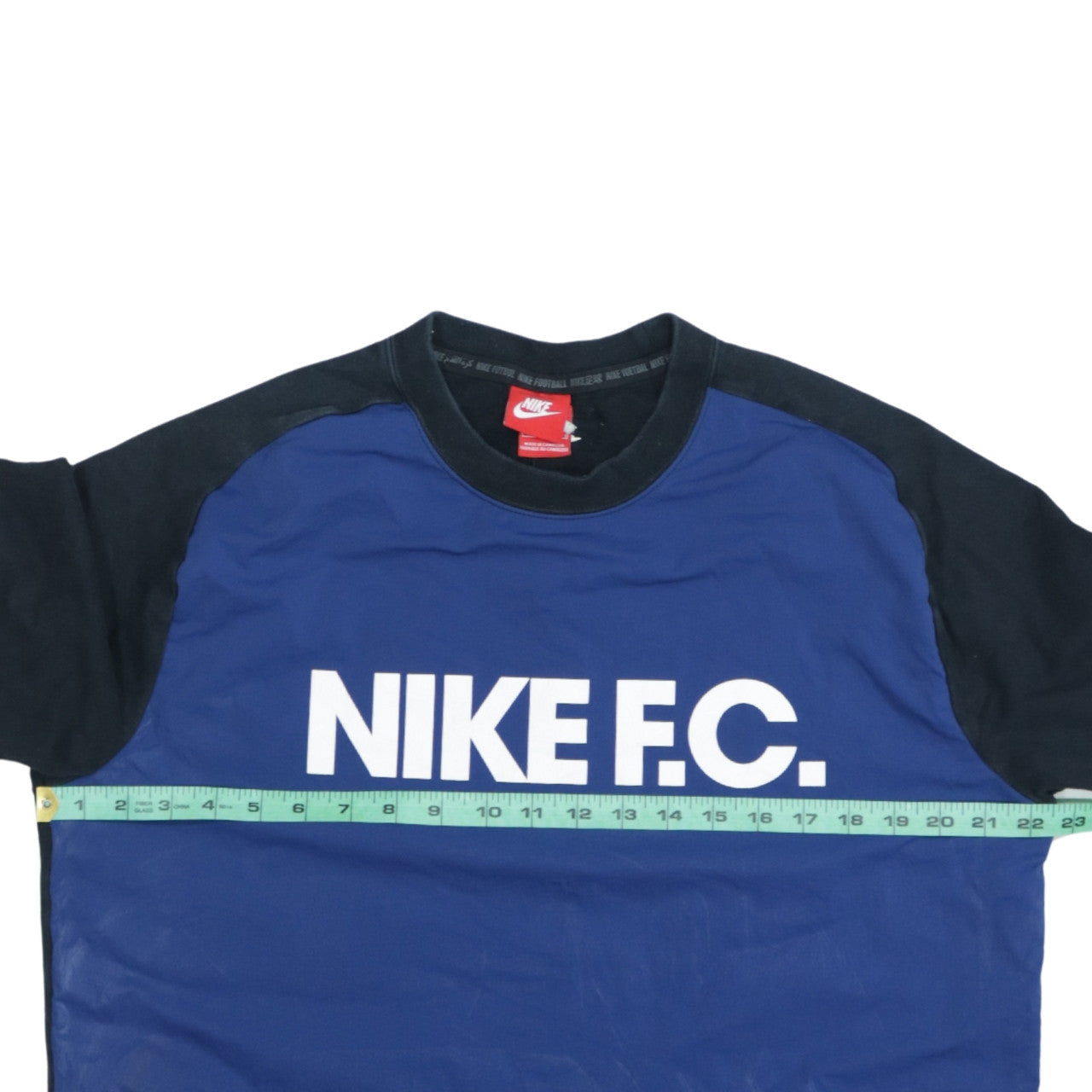Nike F.C. Mens Blue Pullover Sweatshirt L Crew Neck Long Sleeve