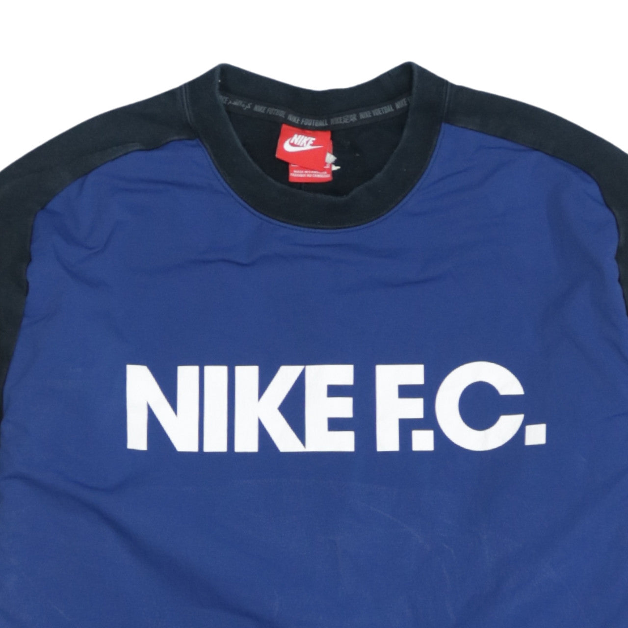 Nike F.C. Mens Blue Pullover Sweatshirt L Crew Neck Long Sleeve