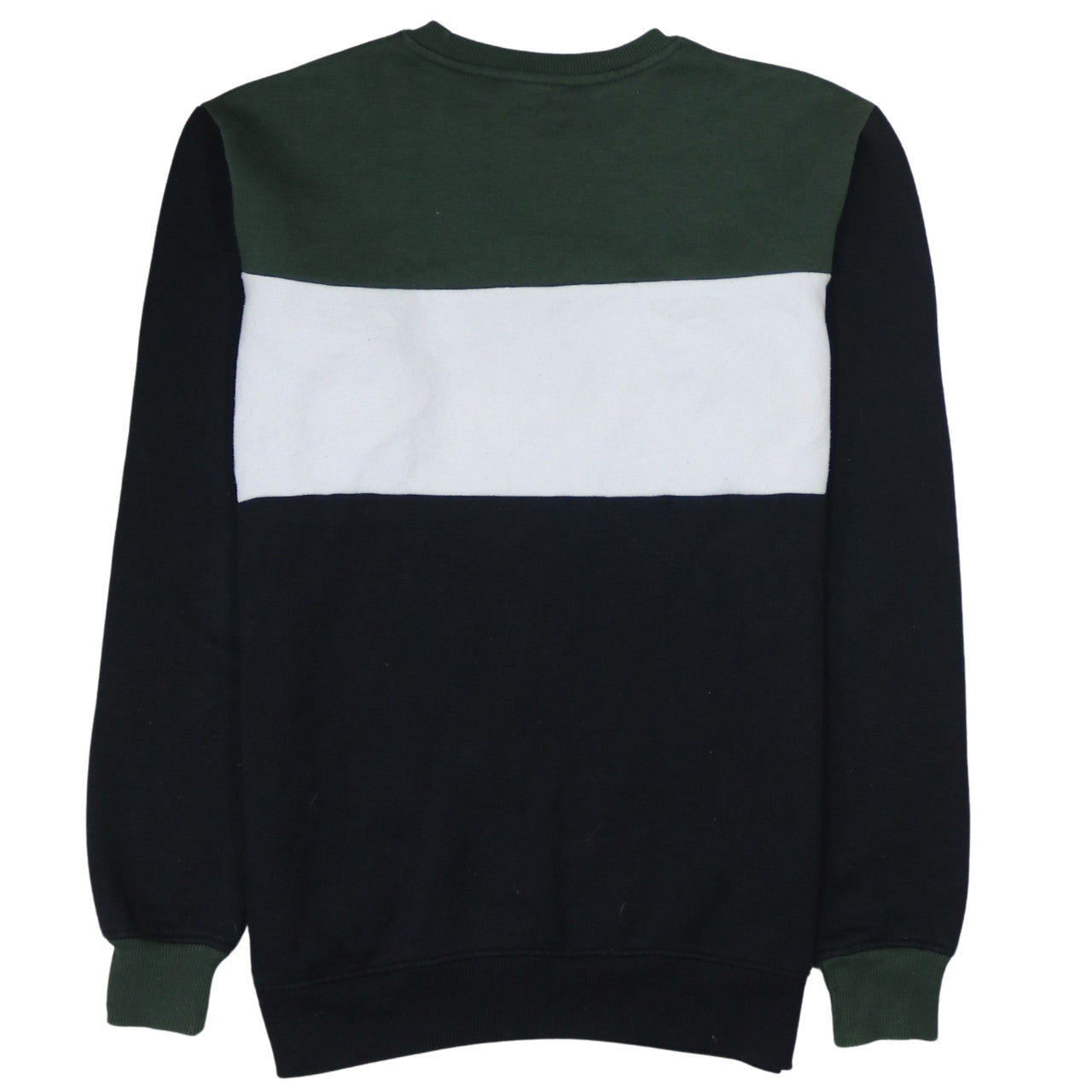 Fila Mens Green Black White Colourblock Logo Sweatshirt Size S