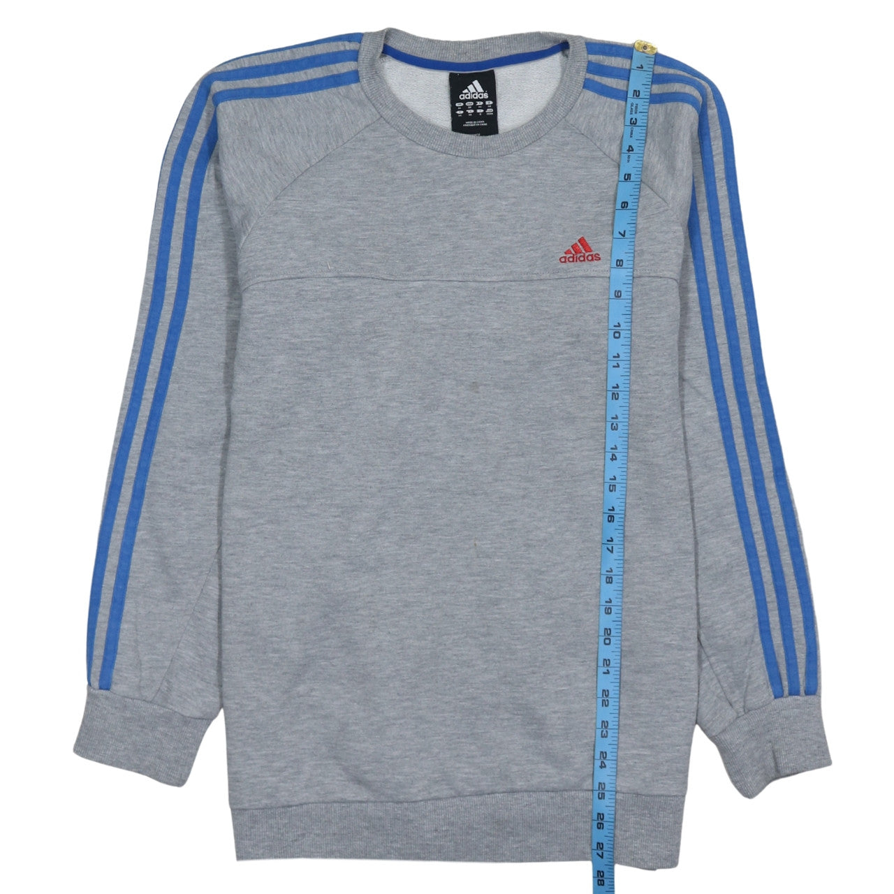 Adidas Men's Grey Pullover Sweatshirt M Sports Fleece Crew Neck