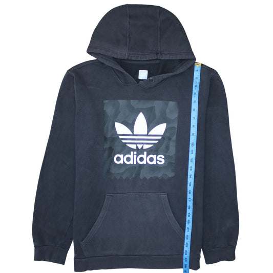Adidas Men's Black Pullover Hoodie M Trefoil Logo Fleece Sweatshirt