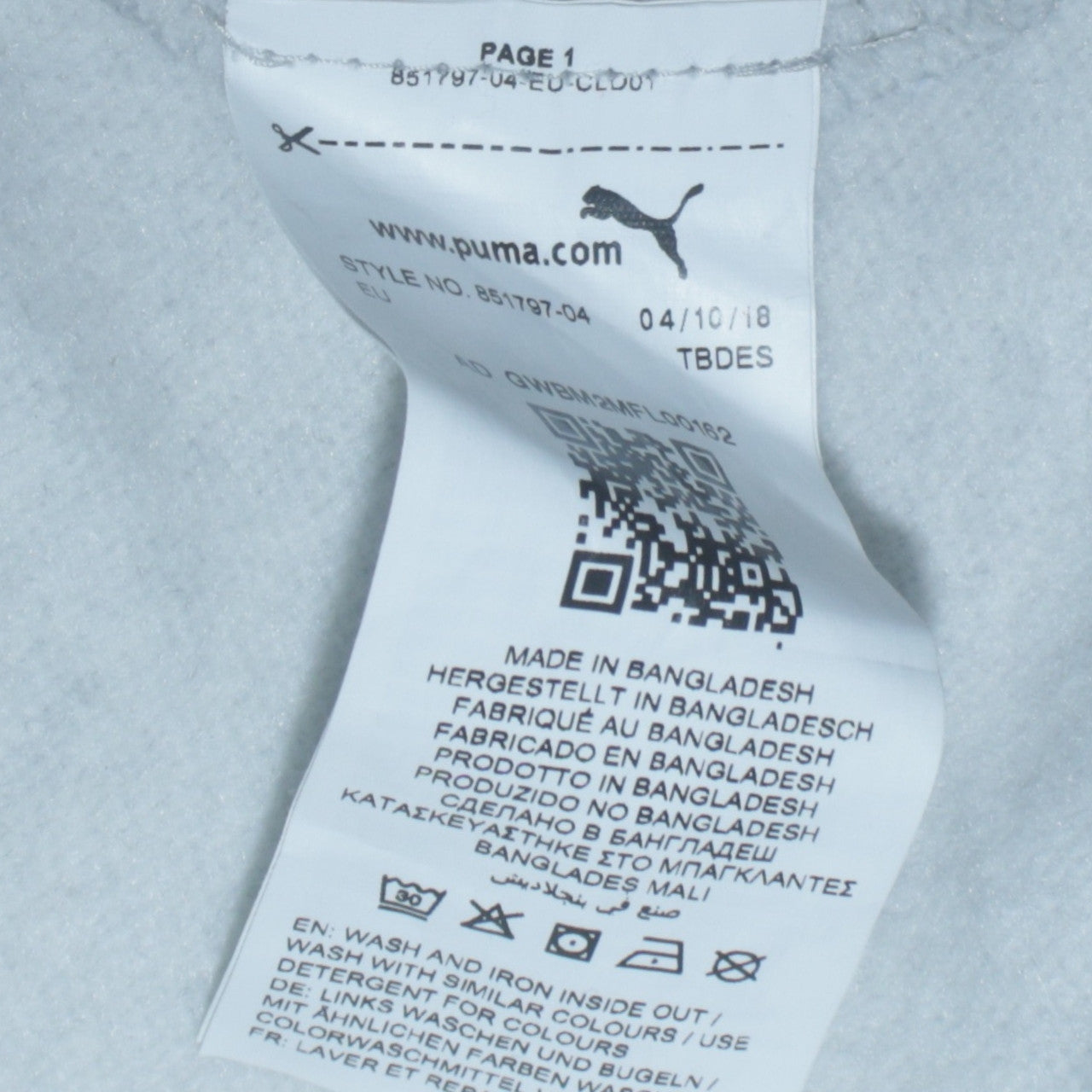 Puma Women Grey Logo Pullover Hoodie Size 14 Cotton Blend
