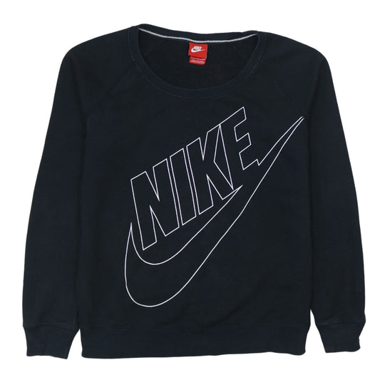Nike Men's Black Graphic Logo Crew Neck Pullover Sweatshirt S