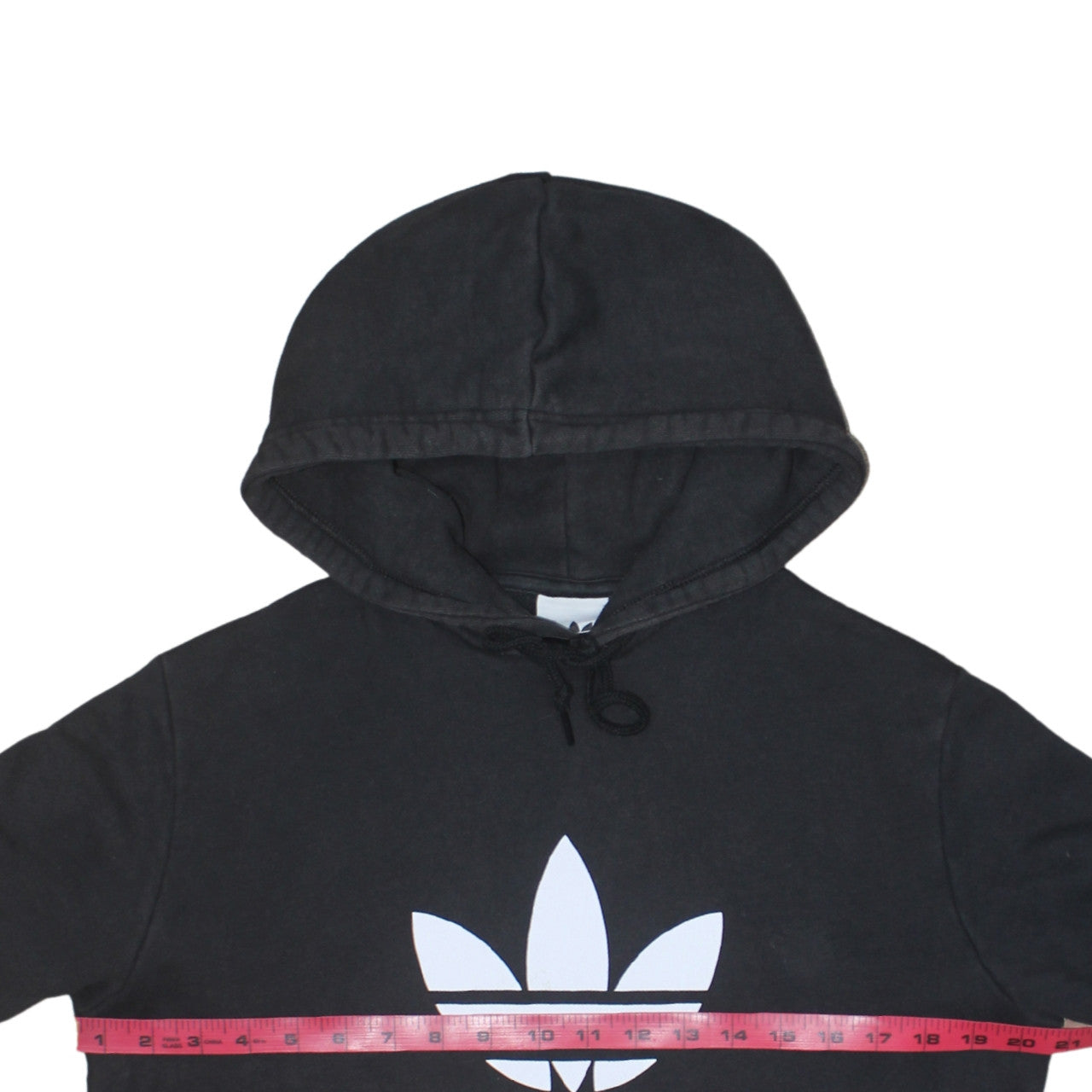 Adidas Mens Black Pullover Hoodie Medium Logo Fleece Sweatshirt
