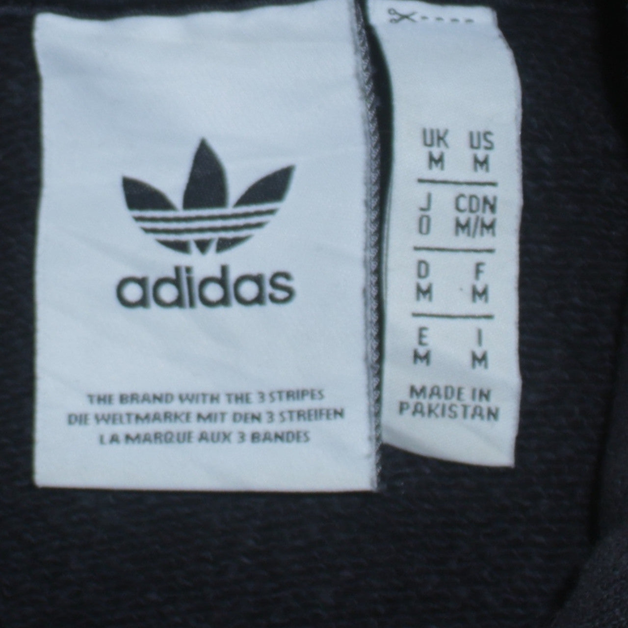 Adidas Mens Black Pullover Hoodie Medium Logo Fleece Sweatshirt