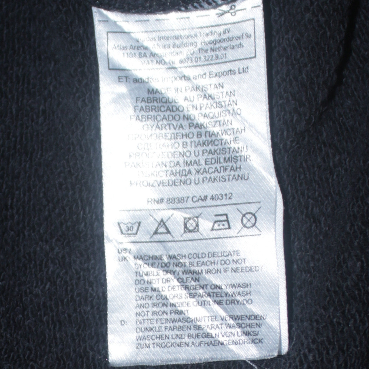 Adidas Mens Black Pullover Hoodie Medium Logo Fleece Sweatshirt
