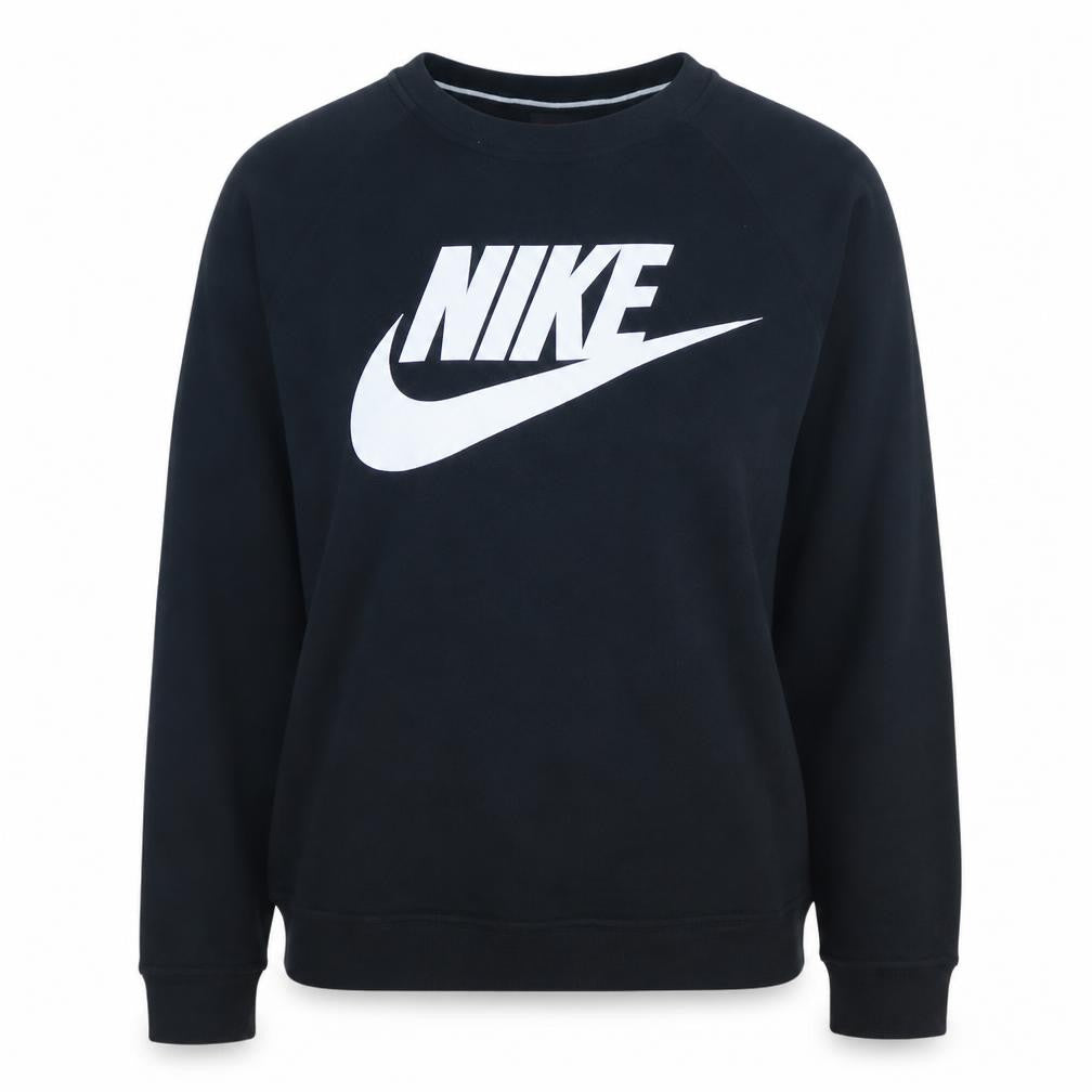 Nike Womens Black Small Pullover Crew Neck Logo Sweatshirt