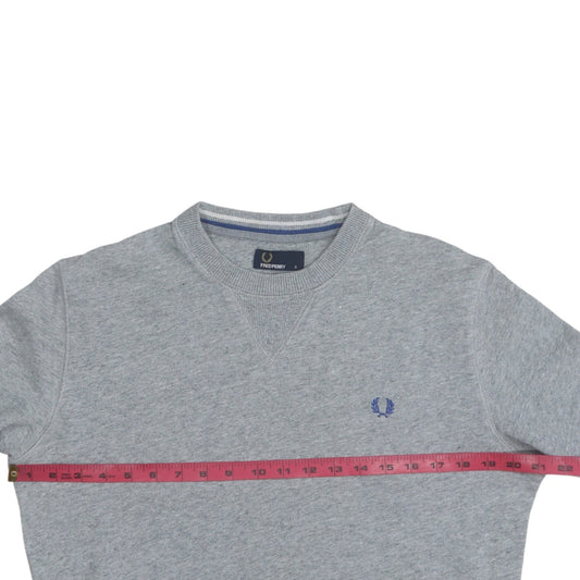 Fred Perry Men's Grey Cotton Crew Neck Sweatshirt Size S