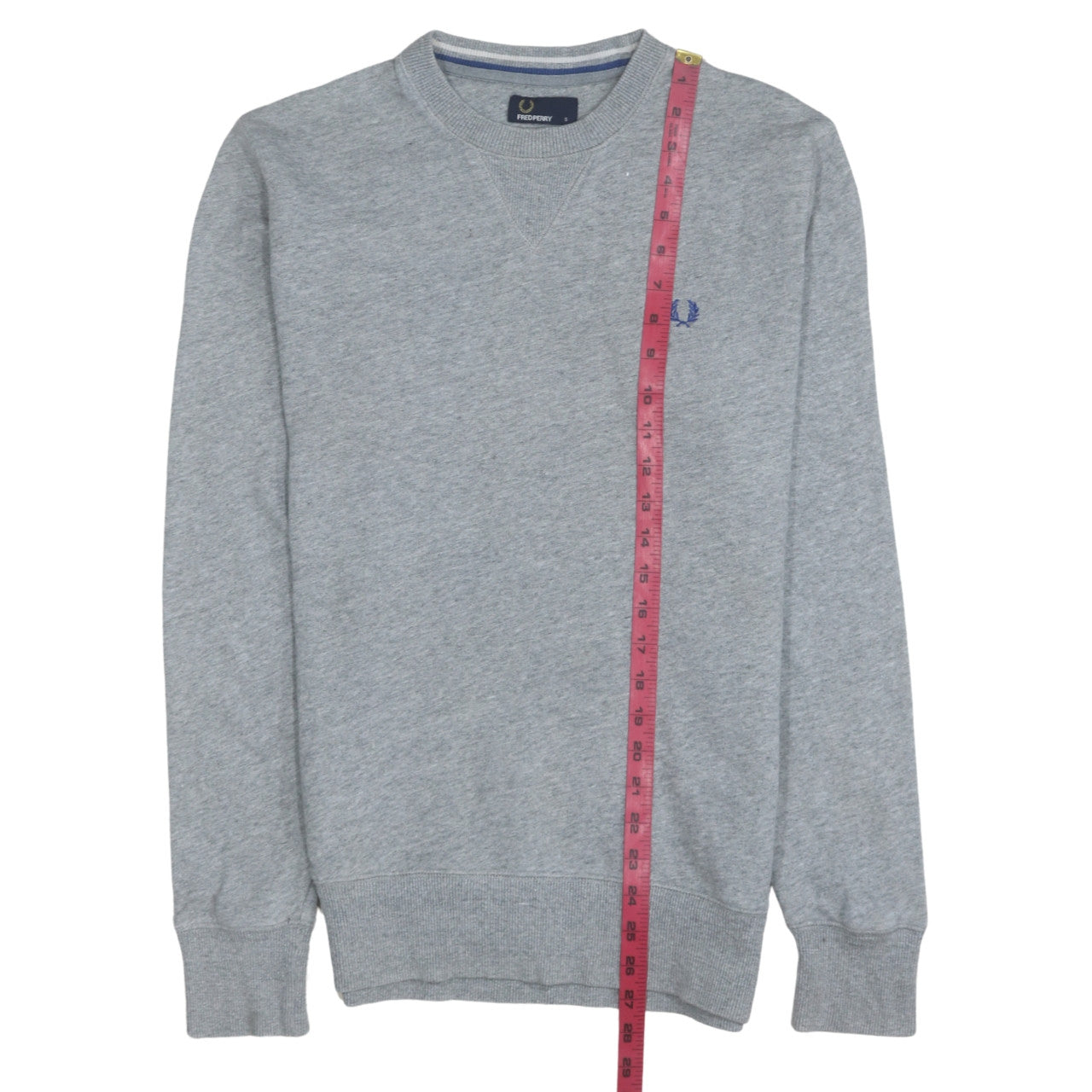 Fred Perry Men's Grey Cotton Crew Neck Sweatshirt Size S