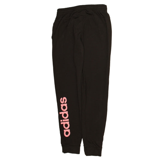 adidas Womens Black Jogger Sweatpants M 12-14 with Pink Logo