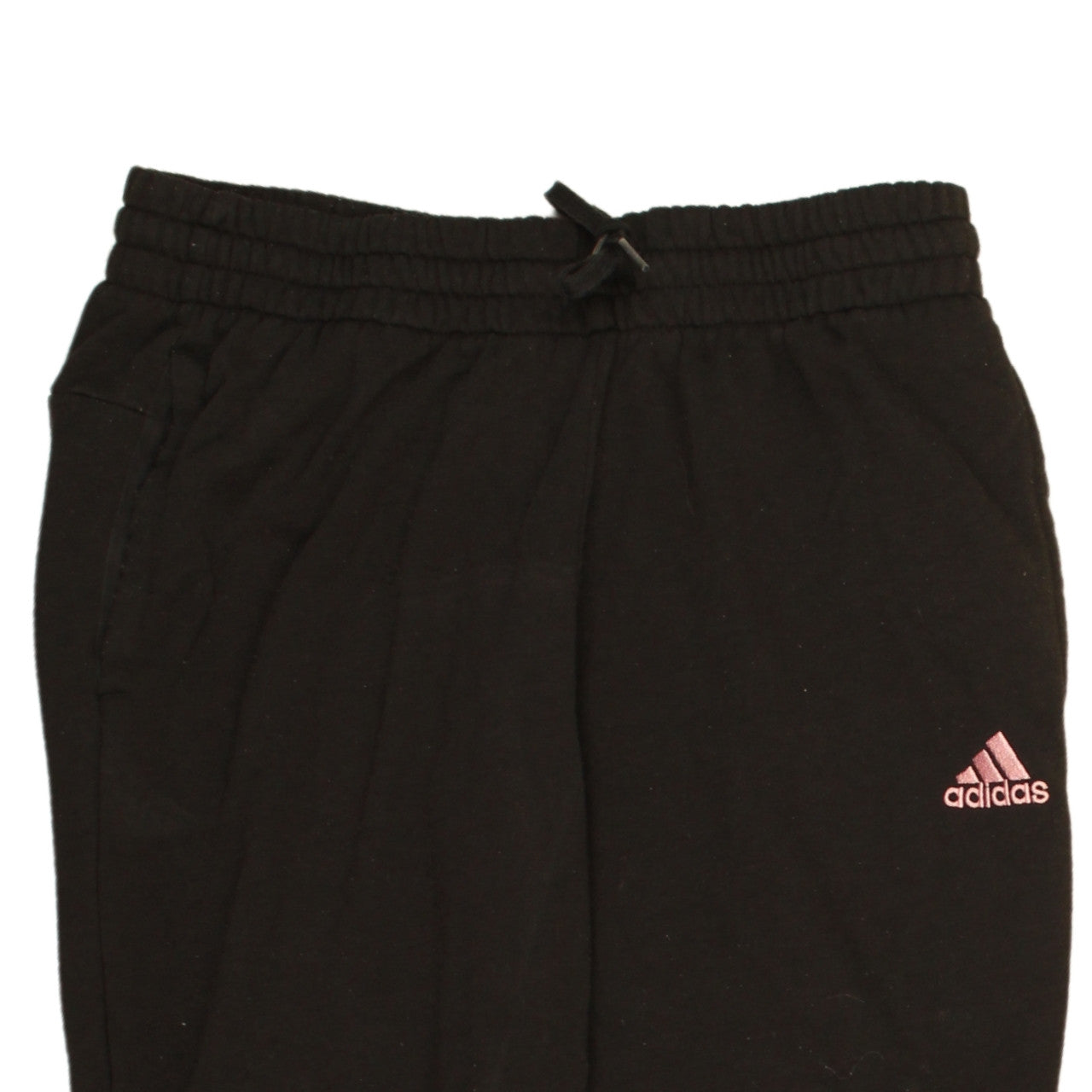 adidas Womens Black Jogger Sweatpants M 12-14 with Pink Logo
