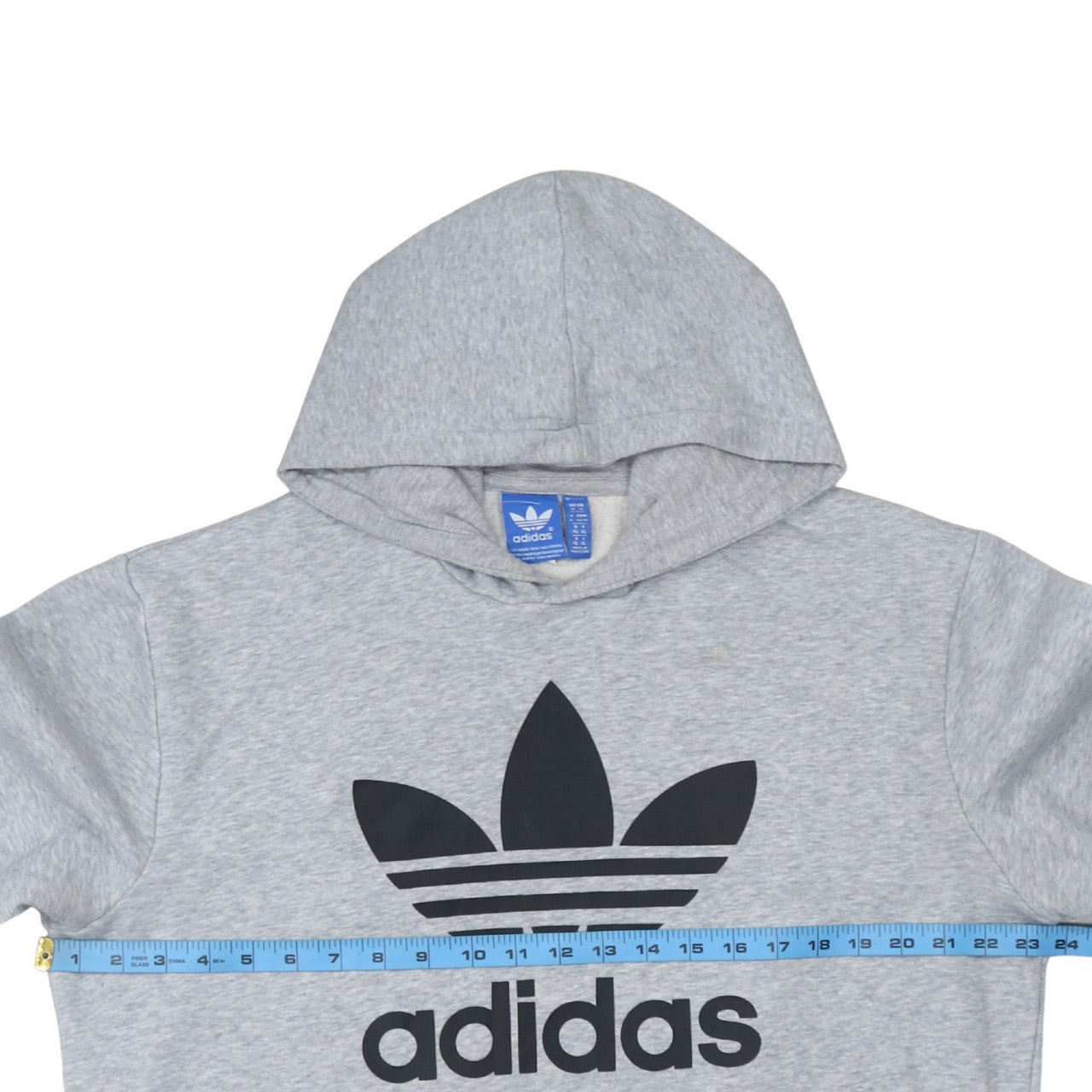 Adidas Mens Grey XL Pullover Hoodie with Logo Graphic Print