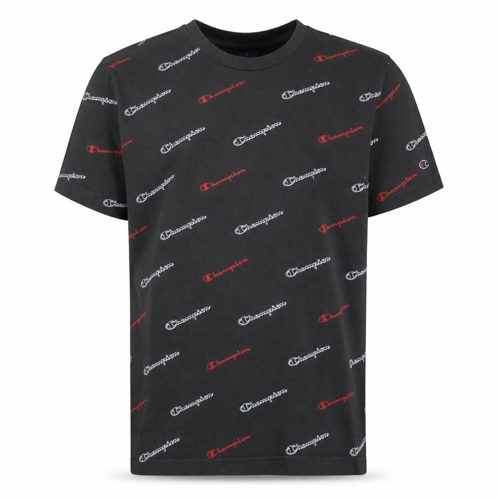 Champion Men's Black Medium Logo Graphic Print T-Shirt