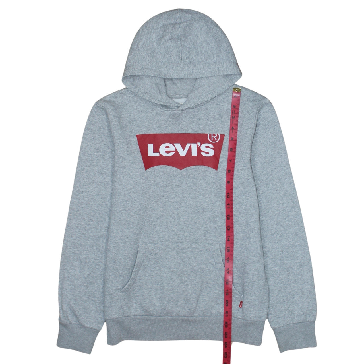 Levi's Boys Grey Logo Pullover Hoodie 14 Years Fleece Long Sleeve
