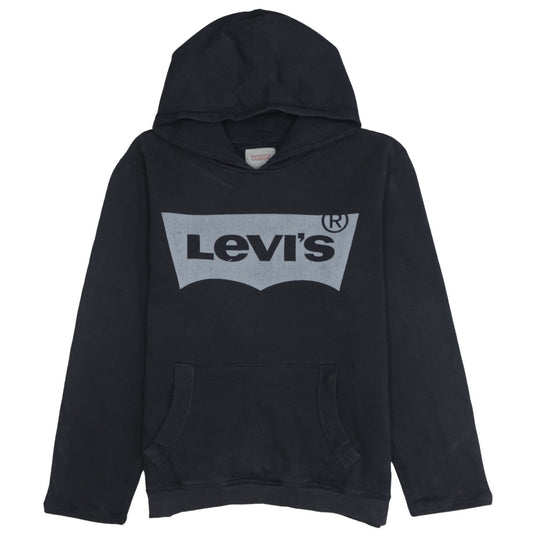 Levi's Boys Black Pullover Hoodie 16 Years Logo Fleece Sweatshirt