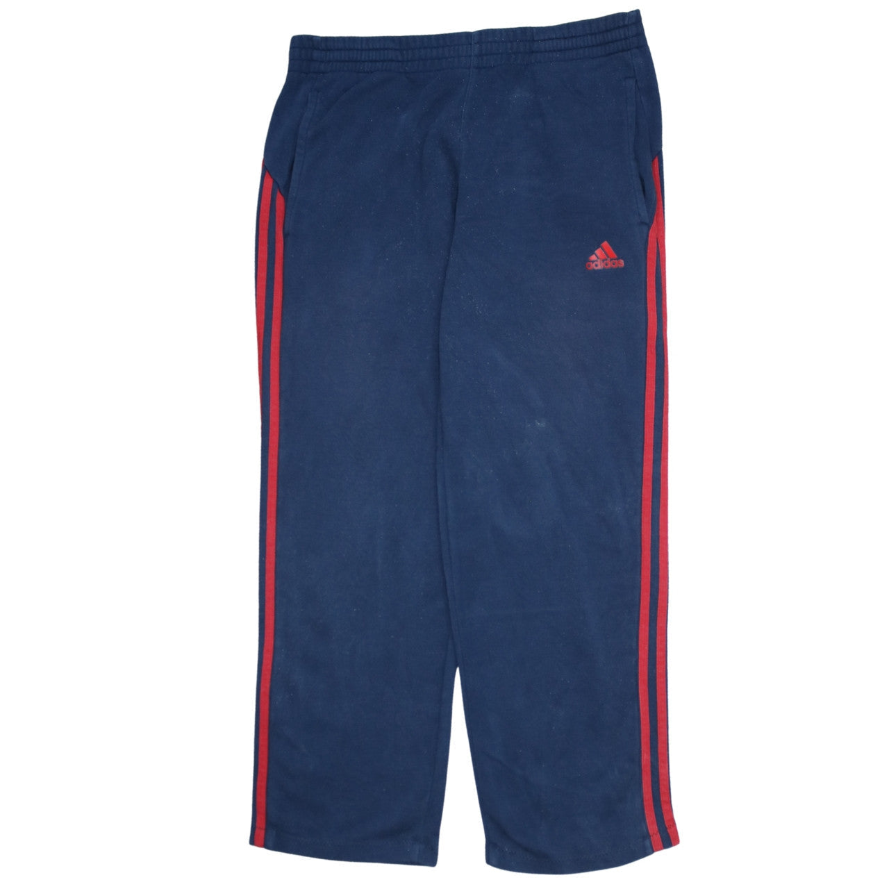 Adidas Men's Blue Sweatpants S Regular Fit with Red Stripes