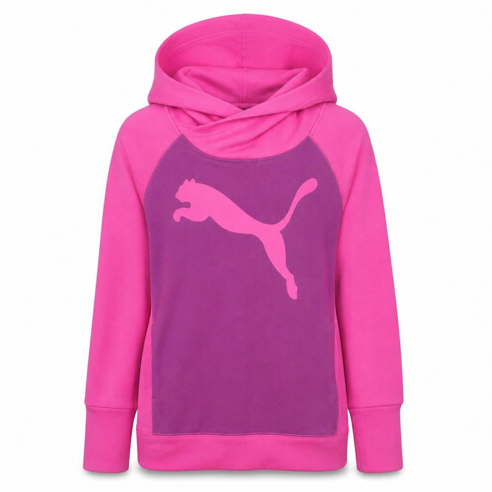 Puma Women's Pink Pullover Hoodie UK 10 Cotton Blend Logo Sportswear