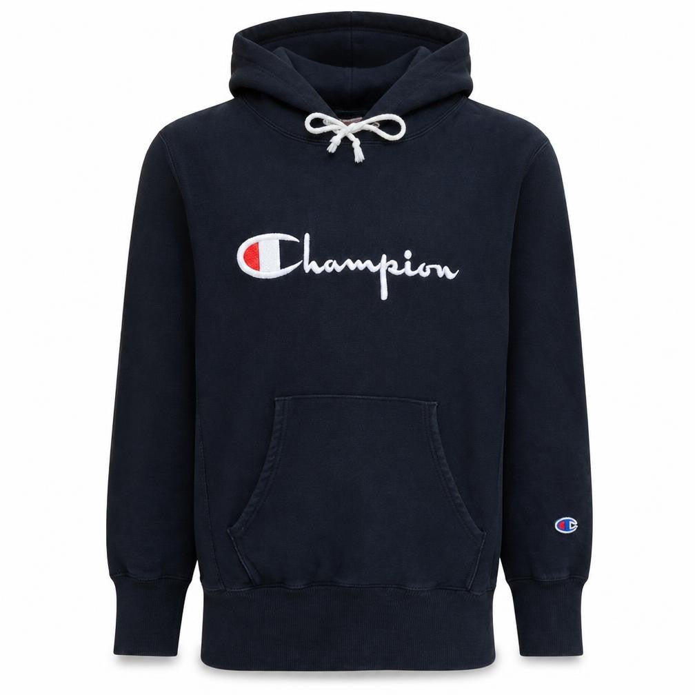 Champion Men's Black Pullover Hoodie Size L Reverse Weave Fleece