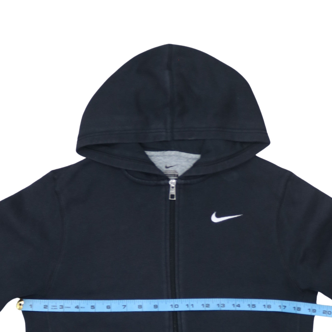 Nike Boys Black Full Zip Hoodie L 12-13 Years Fleece Sweatshirt