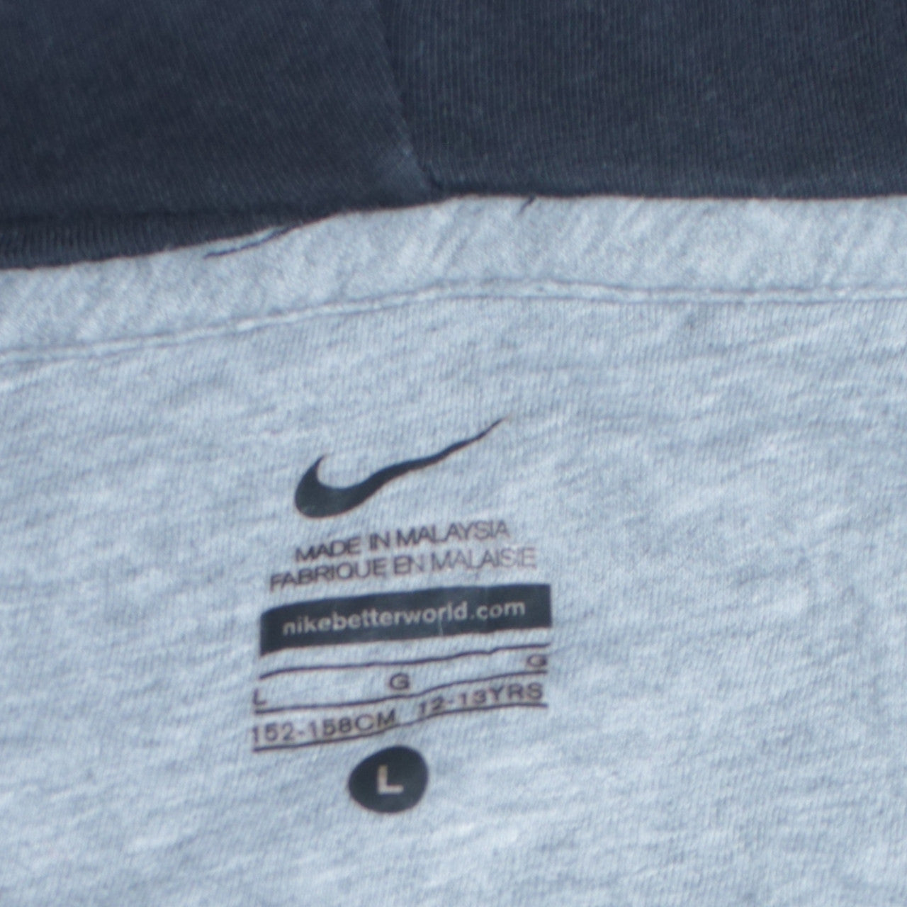 Nike Boys Black Full Zip Hoodie L 12-13 Years Fleece Sweatshirt