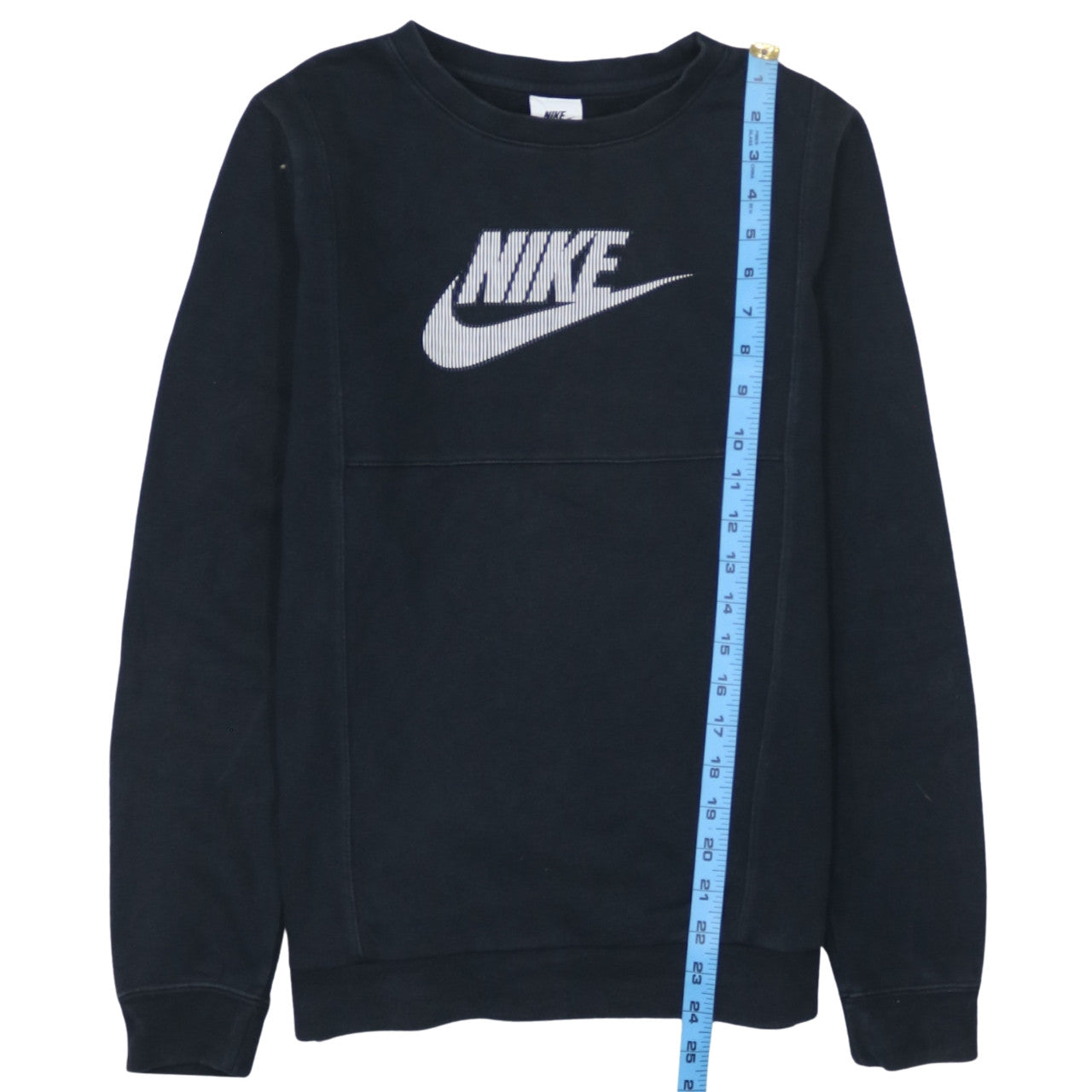 Nike Girls Black XL Pullover Sweatshirt Crew Neck Fleece Lined Logo Top