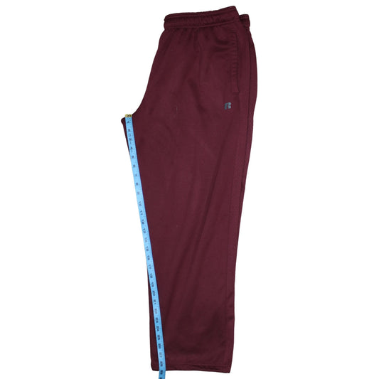 Russell Men's Red Sweatpants L 36in Elastic Waist Fleece Trousers