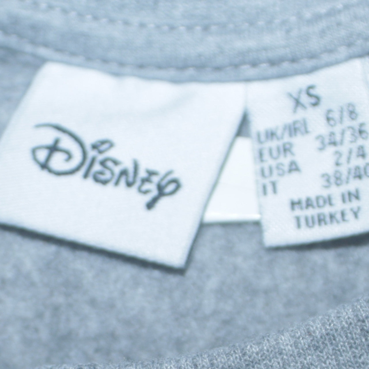 Disney Primark Women's Grey Stitch Sweatshirt XS Crew Neck Pullover