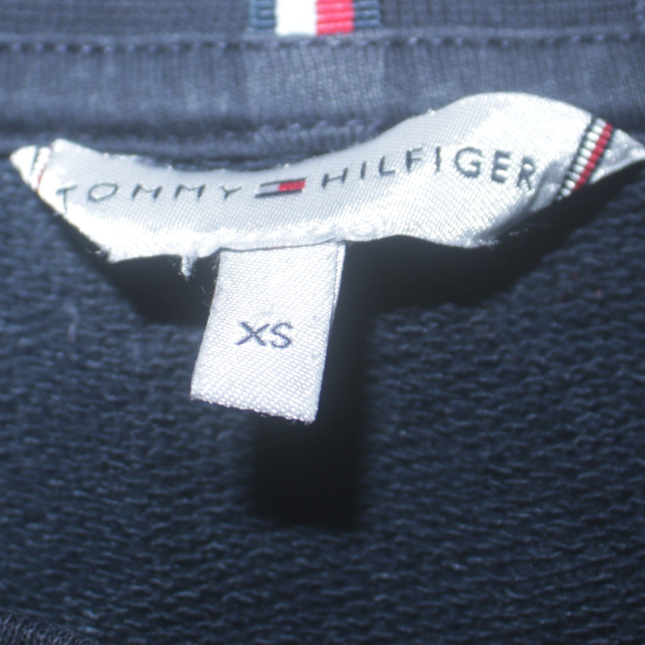 Tommy Hilfiger Womens Navy XS Sequin Logo Pullover Sweatshirt
