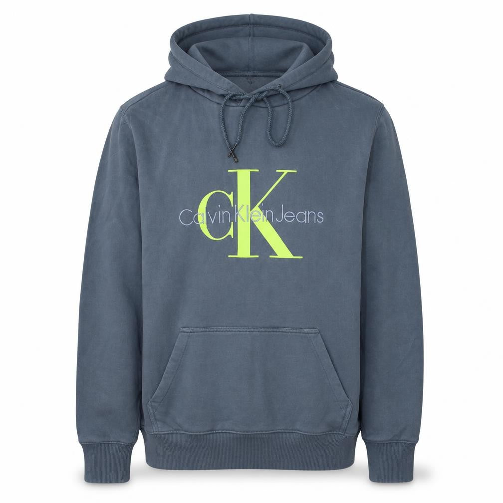 Calvin Klein Jeans Men's Grey Pullover Hoodie Size S Logo Fleece