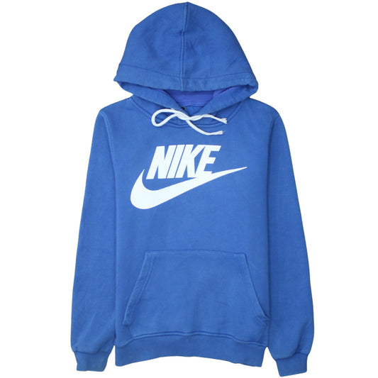 Nike Men's Blue Pullover Hoodie Small Logo Fleece Sweatshirt