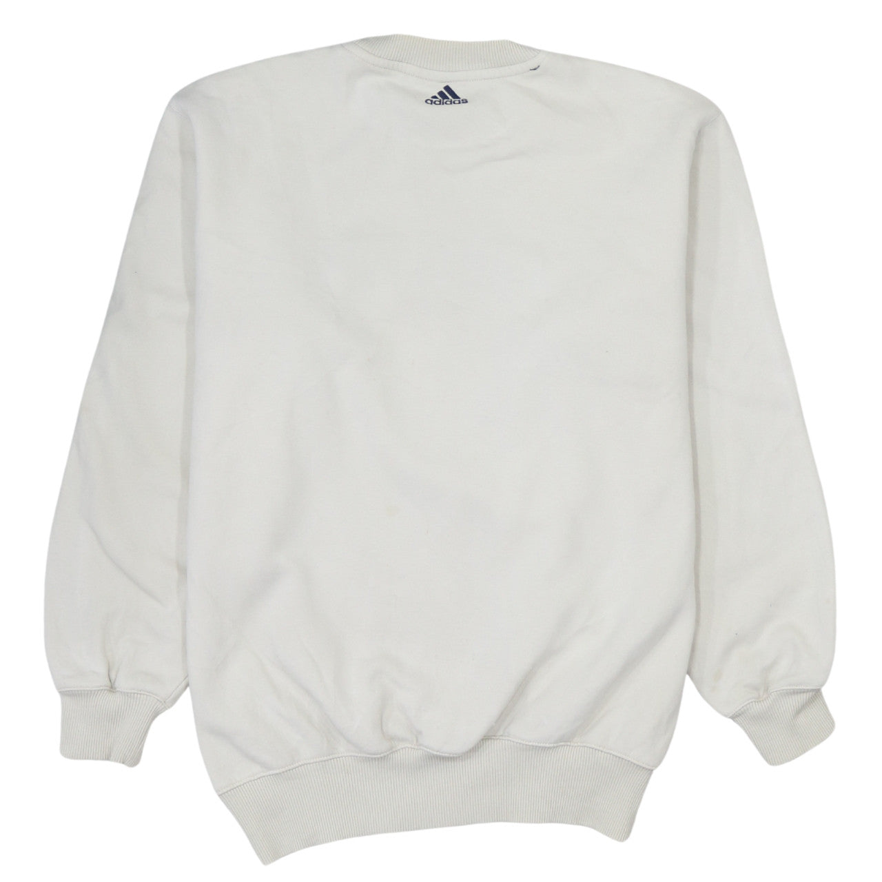 Adidas Teens White Pullover Sweatshirt 164 Logo Crew Neck Fleece