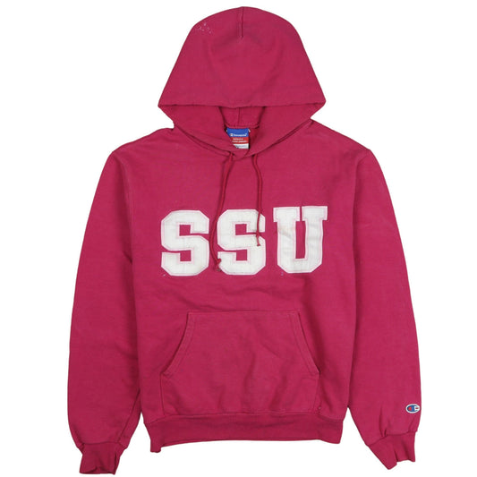 Champion Womens Pink Pullover Hoodie SSU Graphic Size S