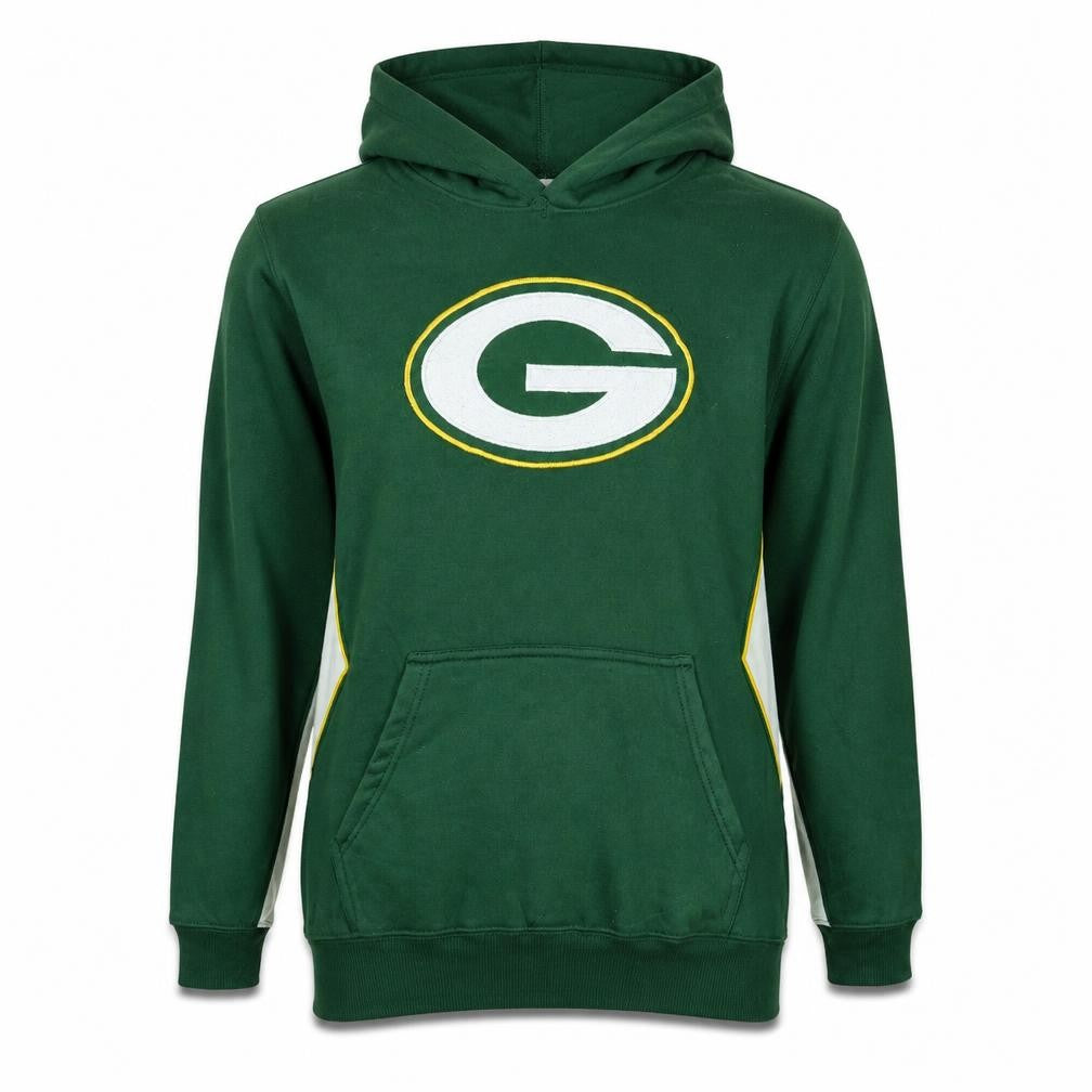 NFL Team Apparel Boys Green Hooded Pullover Sweatshirt Youth XL