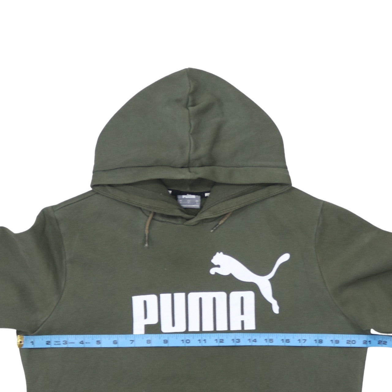 Puma Men's Green Hoodie Small Pullover Logo Sweatshirt