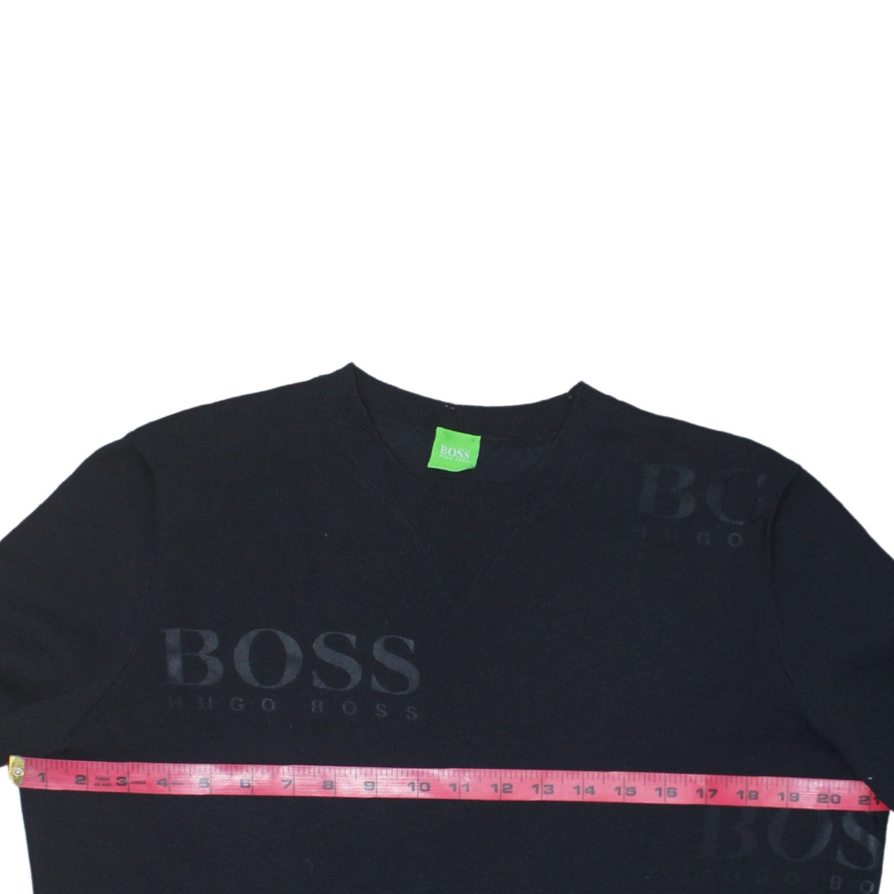 Hugo Boss Men's Black V-Neck Cotton Pullover Jumper Size L