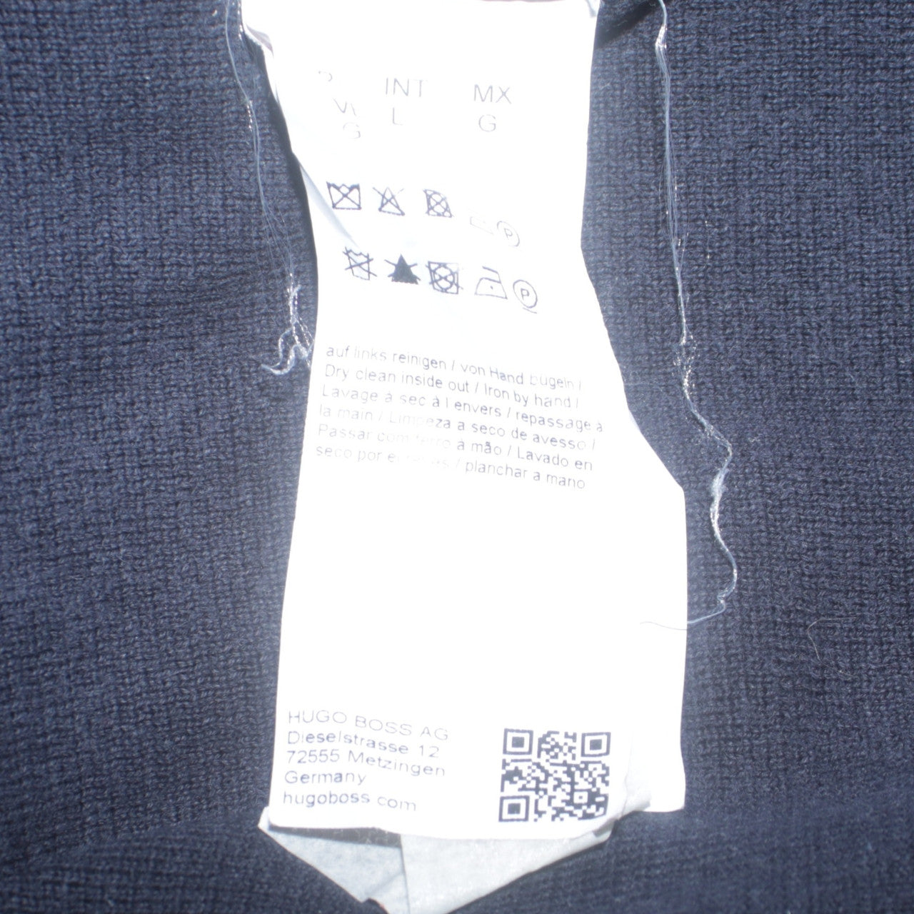 Hugo Boss Men's Black V-Neck Cotton Pullover Jumper Size L