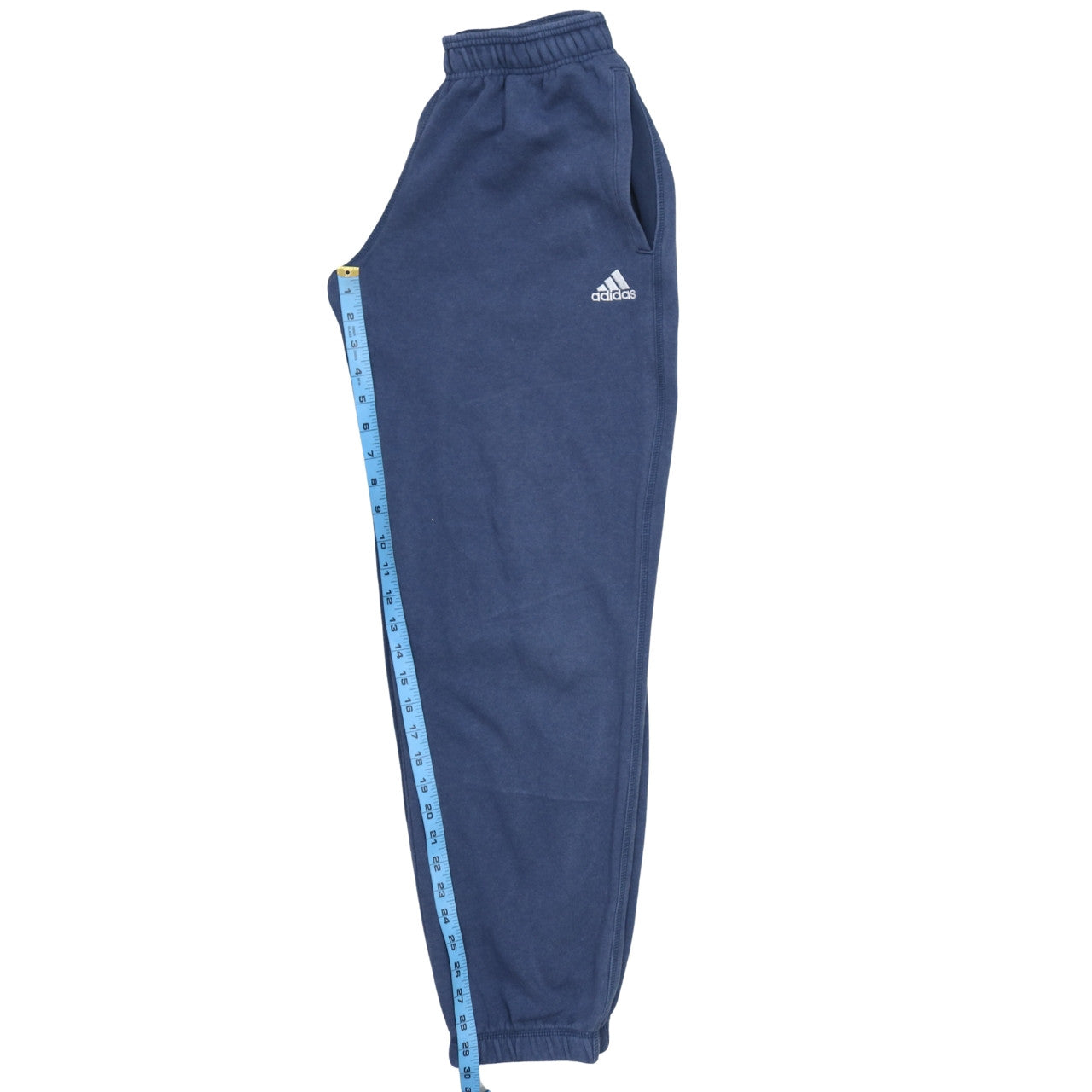 Adidas Men Blue Sweatpants Size S Regular Fit Fleece Joggers