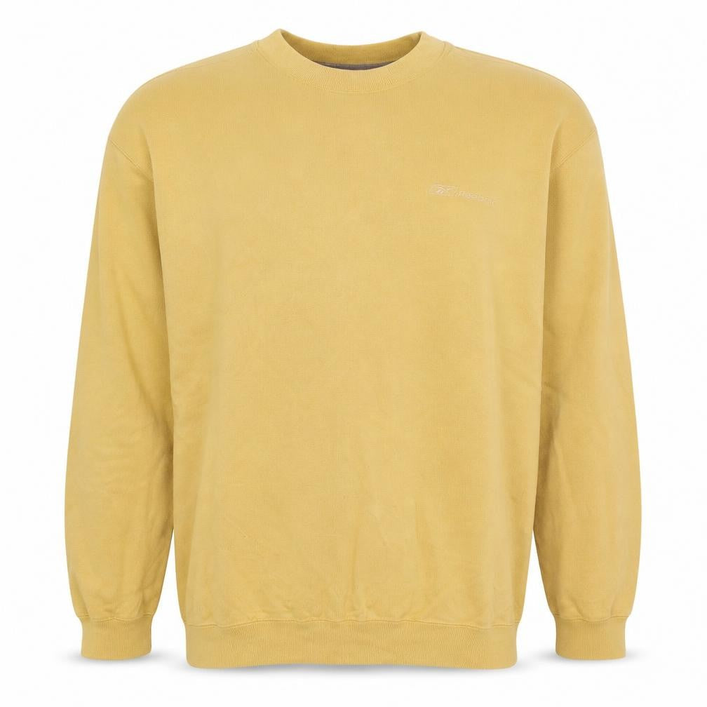 Reebok Men's Yellow Crew Neck Sweatshirt Size S Casual Sportswear